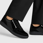 Belvedere Men's Formal Sneaker Edmound Black Velvet Patent Leather