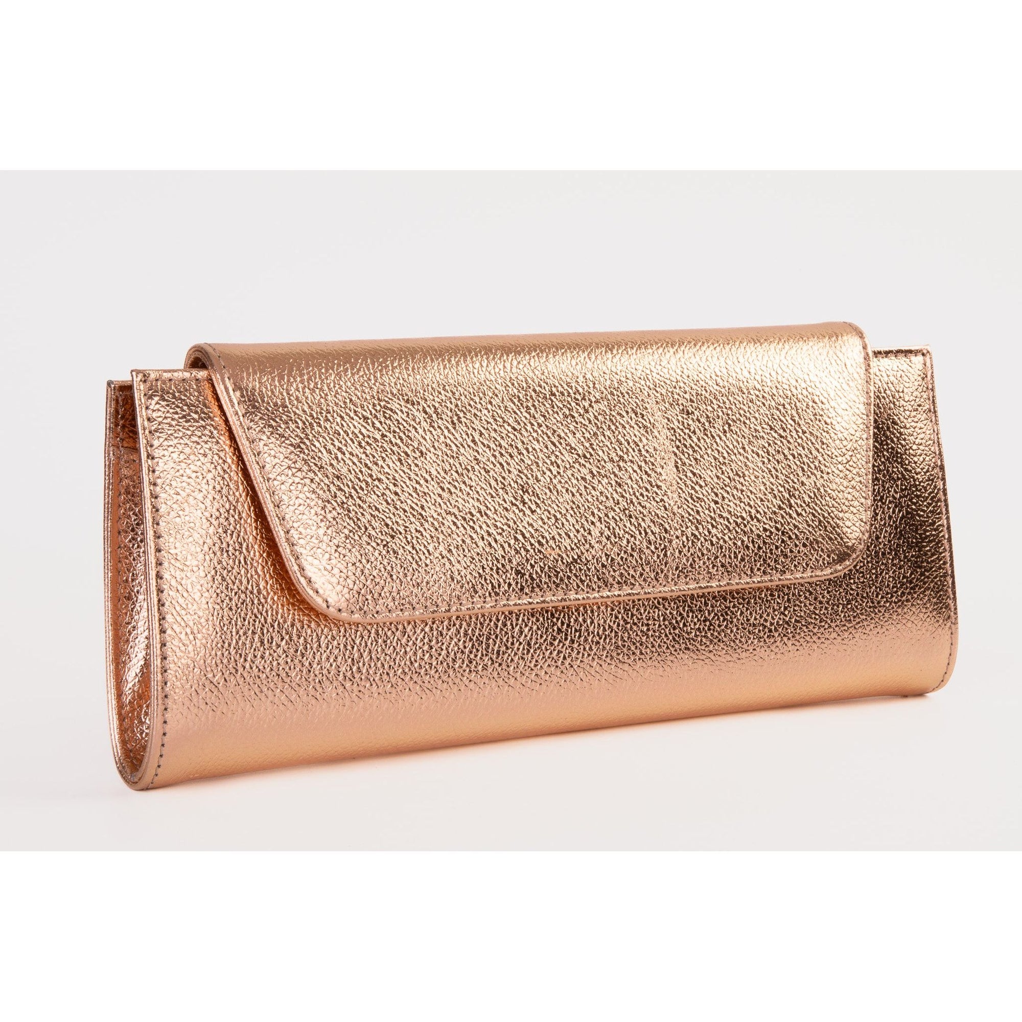 The Ege Rose Gold Leather Clutch