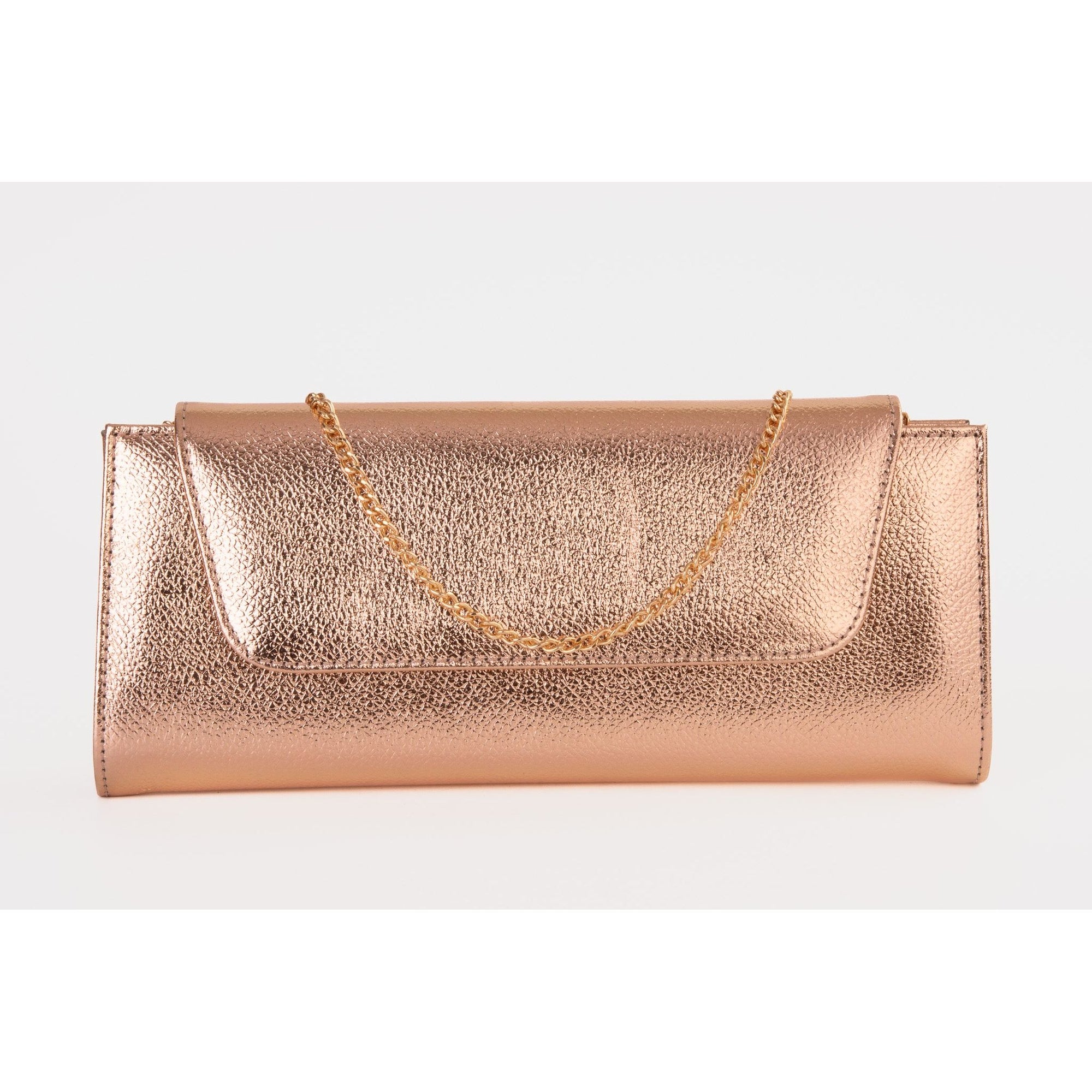 The Ege Rose Gold Leather Clutch