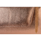 The Ege Rose Gold Leather Clutch
