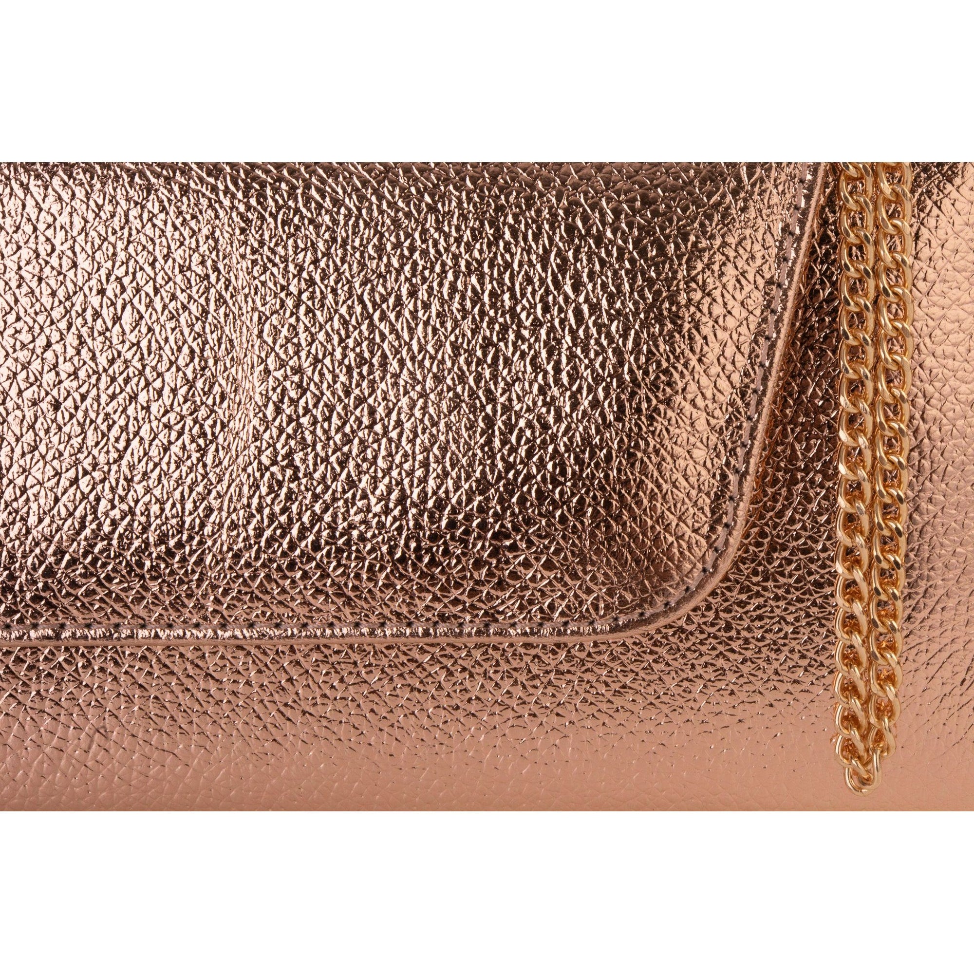The Ege Rose Gold Leather Clutch