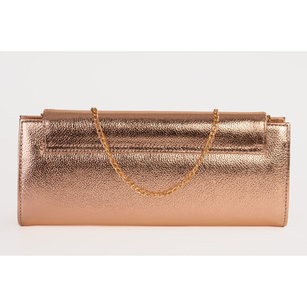The Ege Rose Gold Leather Clutch