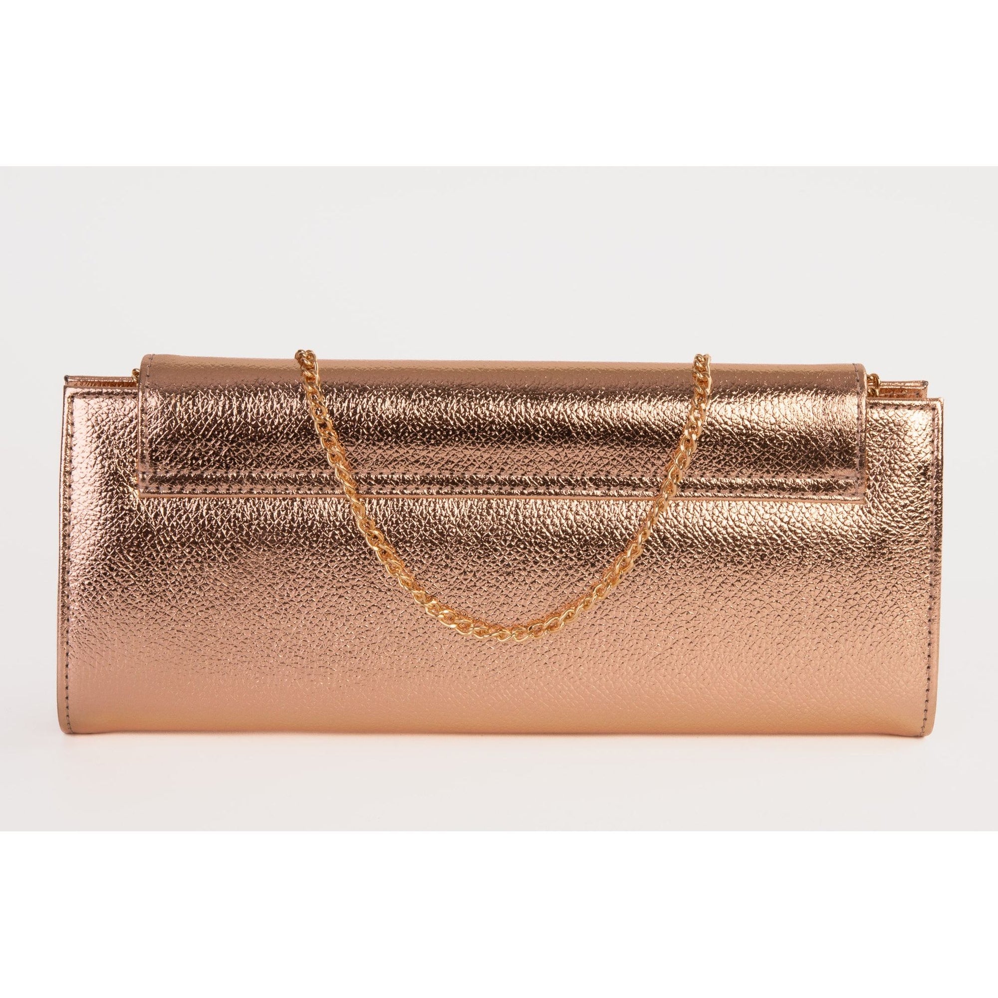 The Ege Rose Gold Leather Clutch