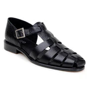 Belvedere Men's Elio sandal Italian Deerskin Leather Black
