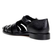 Belvedere Men's Elio sandal Italian Deerskin Leather Black