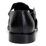 Belvedere Men's Elio sandal Italian Deerskin Leather Black