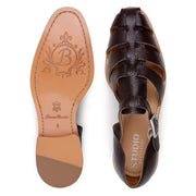 Belvedere Men's Elio sandal Italian Deerskin Leather Brown