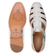 Belvedere Men's Elio sandal Italian Deerskin Leather Milk
