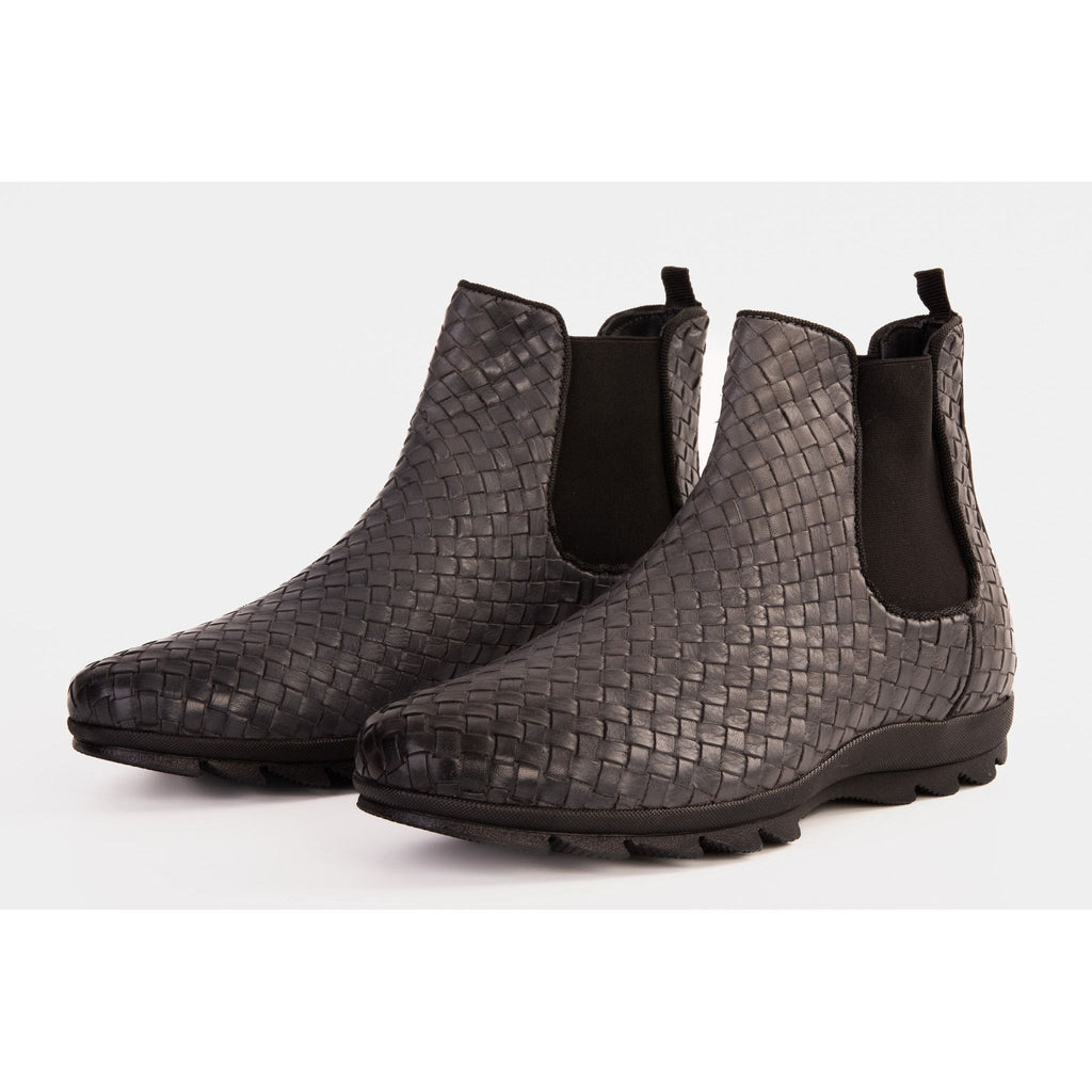The Luxpre Grey Leather Handwoven Casual Chelsea Men Boot Final Sale!