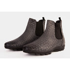 The Luxpre Grey Leather Handwoven Casual Chelsea Men Boot Final Sale!