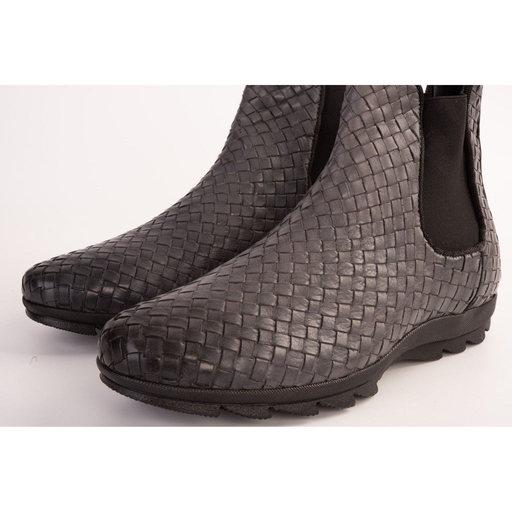 The Luxpre Grey Leather Handwoven Casual Chelsea Men Boot Final Sale!