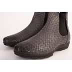 The Luxpre Grey Leather Handwoven Casual Chelsea Men Boot Final Sale!