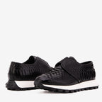 The Obsidian Black Snake Leather Men Sneaker
