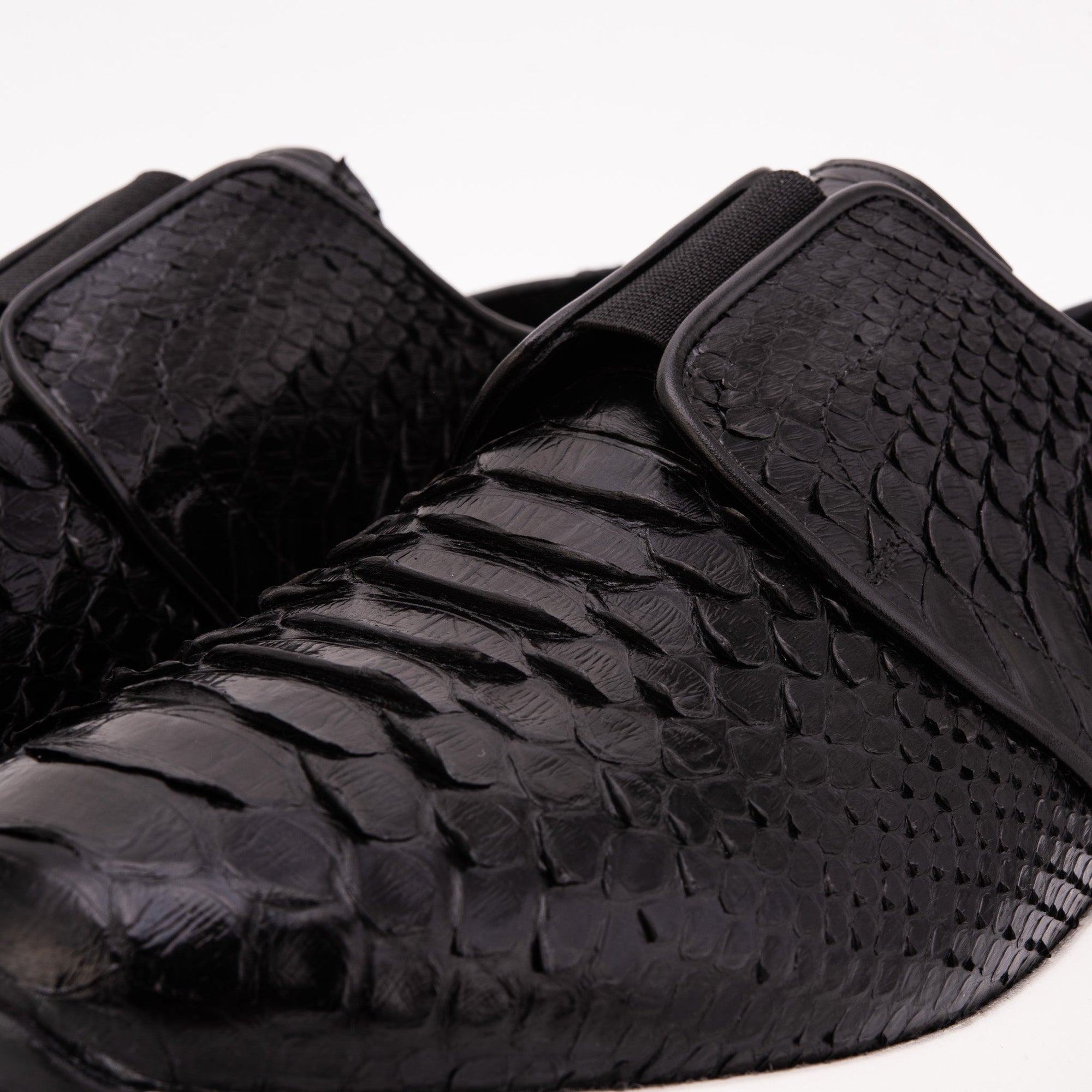 The Obsidian Black Snake Leather Men Sneaker