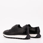 The Obsidian Black Snake Leather Men Sneaker