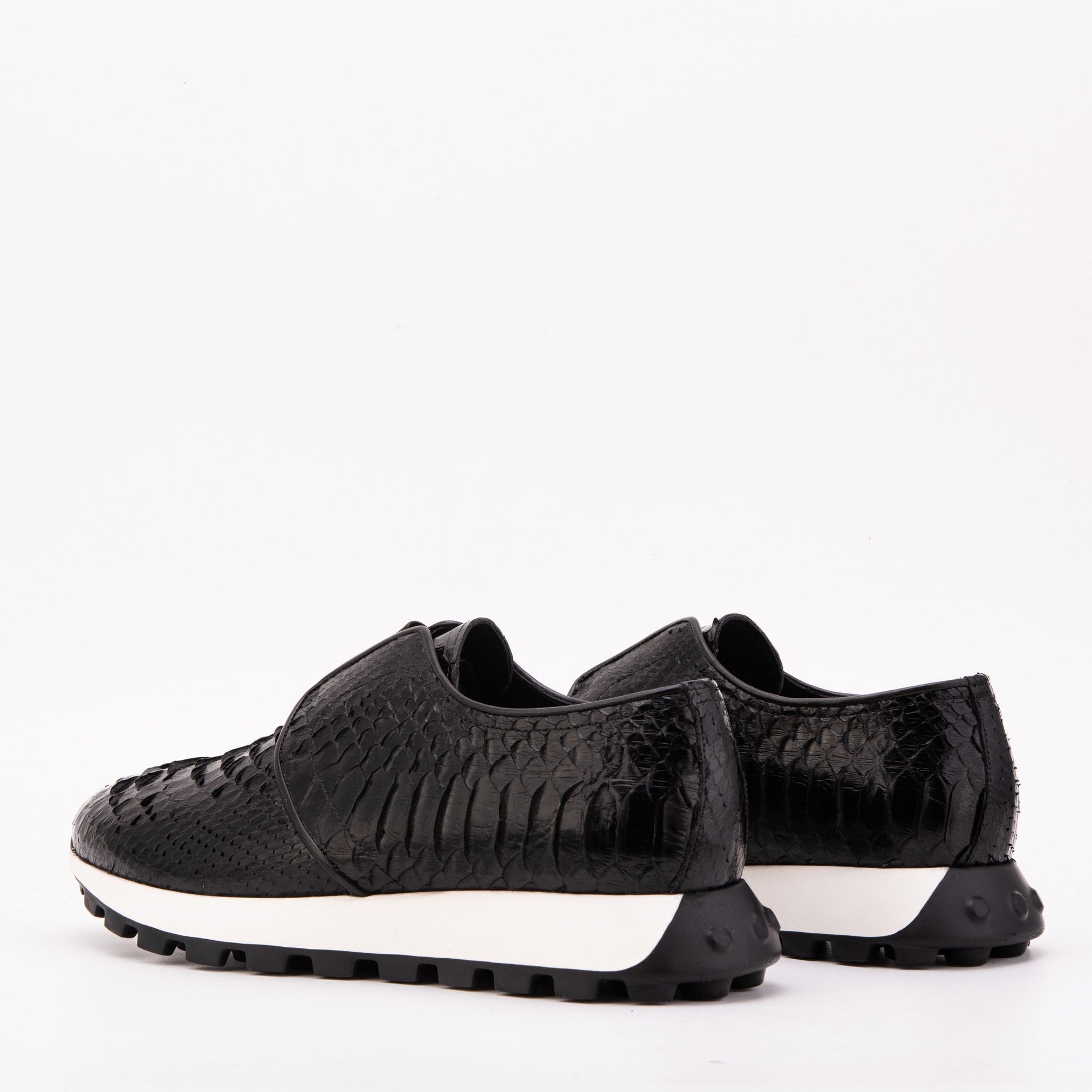 The Obsidian Black Snake Leather Men Sneaker