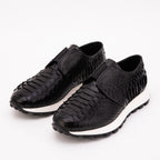 The Obsidian Black Snake Leather Men Sneaker
