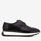 The Obsidian Black Snake Leather Men Sneaker