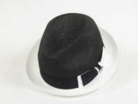 Men's Bently Semi Crushable Fedora Briad Straw Hat Enzo EN200 Black/White