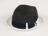 Men's Bently Semi Crushable Fedora Briad Straw Hat Enzo EN200 Black/White