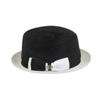 Men's Bently Semi Crushable Fedora Briad Straw Hat Enzo EN200 Black/White