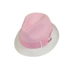 Men's Bently Semi Crushable Fedora Briad Straw Hat Enzo EN202 Pink White