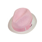 Men's Bently Semi Crushable Fedora Briad Straw Hat Enzo EN202 Pink White