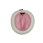 Men's Bently Semi Crushable Fedora Briad Straw Hat Enzo EN202 Pink White