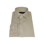 Men's Shirt ENZO PARK Turkey Soft Cotton Wrinkle Resistant Enzo7 Tan Stripe