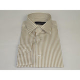 Men's Shirt ENZO PARK Turkey Soft Cotton Wrinkle Resistant Enzo7 Tan Stripe