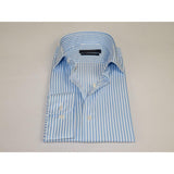 Men's Shirt ENZO PARK Turkey Soft Cotton Wrinkle Resistant Enzo9 Blue Stripe