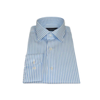 Men's Shirt ENZO PARK Turkey Soft Cotton Wrinkle Resistant Enzo9 Blue Stripe