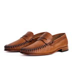The Eregli Tan Leather Penny Loafer Men Shoe