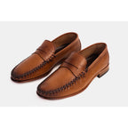 The Eregli Tan Leather Penny Loafer Men Shoe