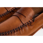 The Eregli Tan Leather Penny Loafer Men Shoe