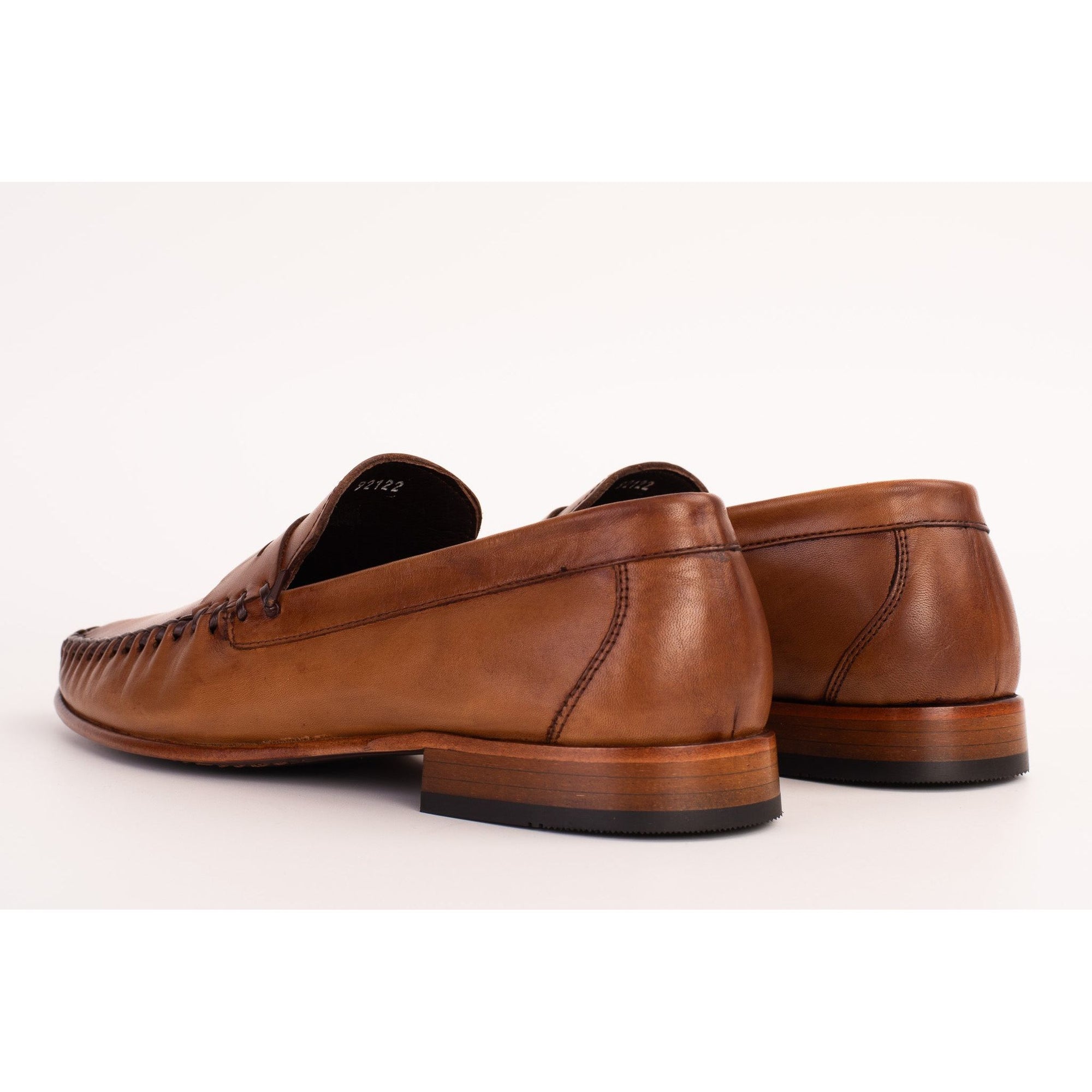 The Eregli Tan Leather Penny Loafer Men Shoe