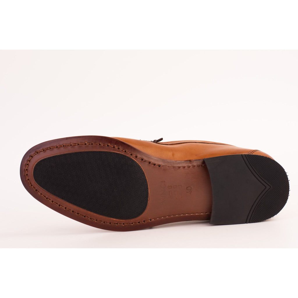 The Eregli Tan Leather Penny Loafer Men Shoe