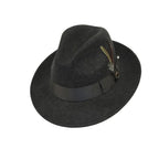 Men Bruno Capelo Hat Australian Wool Fedora EXECUTIVE EX329 Charcoal Gray