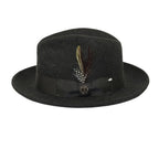 Men Bruno Capelo Hat Australian Wool Fedora EXECUTIVE EX329 Charcoal Gray