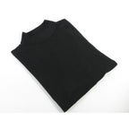 Men's Sweater Knit By Bassiri Mock Neck Cotton Tencel Soft 630 EZRA Black