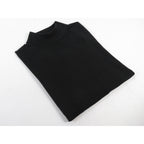 Men's Sweater Knit By Bassiri Mock Neck Cotton Tencel Soft 630 EZRA Black