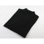 Men's Sweater Knit By Bassiri Mock Neck Cotton Tencel Soft 630 EZRA Black