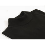 Men's Sweater Knit By Bassiri Mock Neck Cotton Tencel Soft 630 EZRA Black