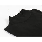 Men's Sweater Knit By Bassiri Mock Neck Cotton Tencel Soft 630 EZRA Black