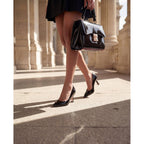 The Brunello Black Patent Leather Pump Women Shoe