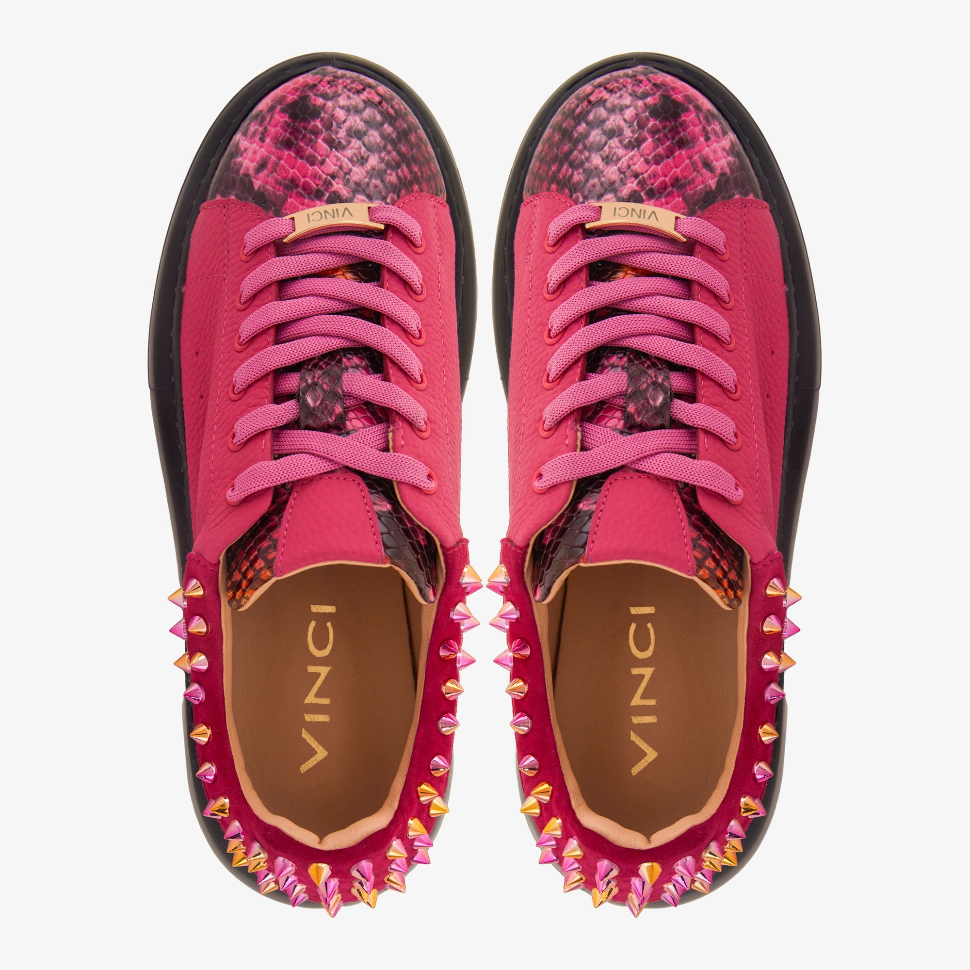 The Venezia Fuchsia Leather Women Sneaker