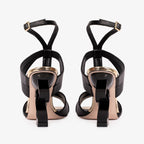The Duffryn Black T-Strap Leather Women Sandal