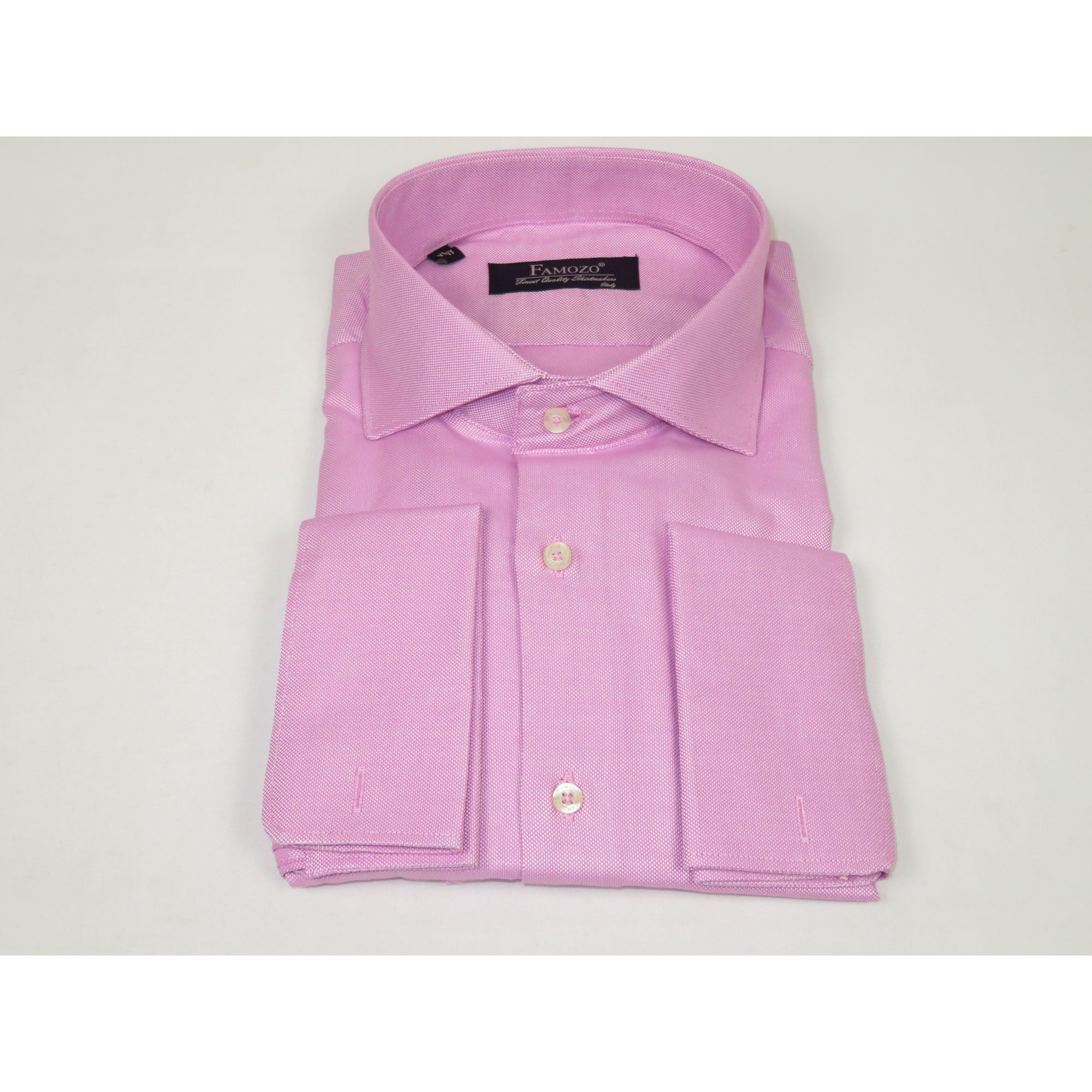 Men's Shirt FAMOZO Turkey 100% Cotton Cut-away Collar French Cuffs FA1 Pink