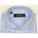 Men's Shirt FAMOZO Turkey 100% Cotton Cut-away Collar French Cuffs FA2 Blue