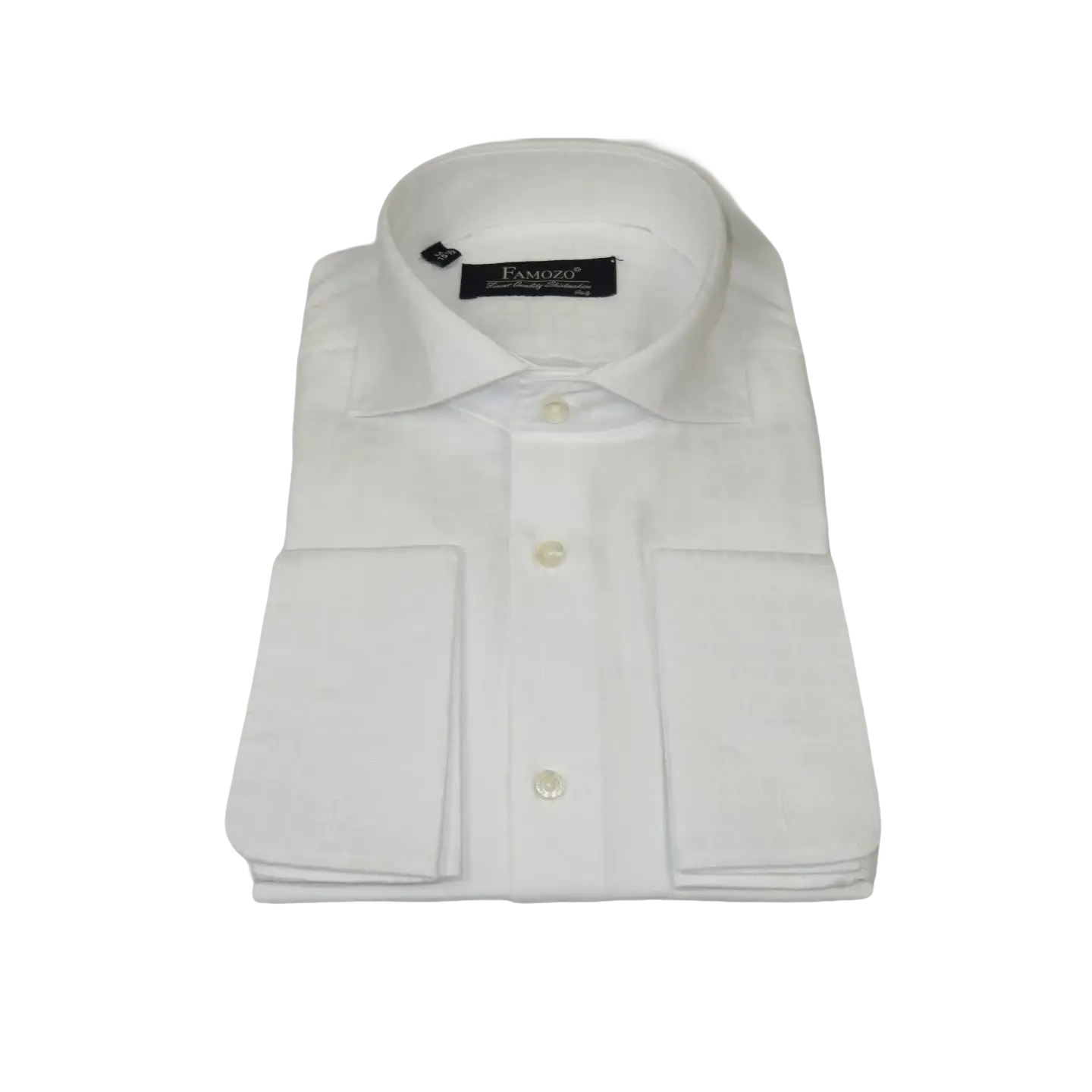Men's Shirt FAMOZO Turkey 100% Cotton Cut-away Collar French Cuffs FA4 White